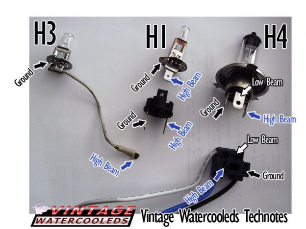 h4 light bulb connections